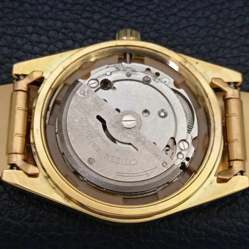 Vintage 1970 Citizen Automatic Mens Gold Watch W/daydate & Gold Accents